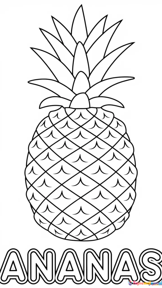 Kolorowanka z Literą A: Alfabet i Ananas do Druku
