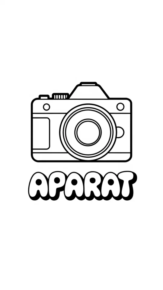 Kolorowanka: Aparat Fotograficzny na Literę A do Druku