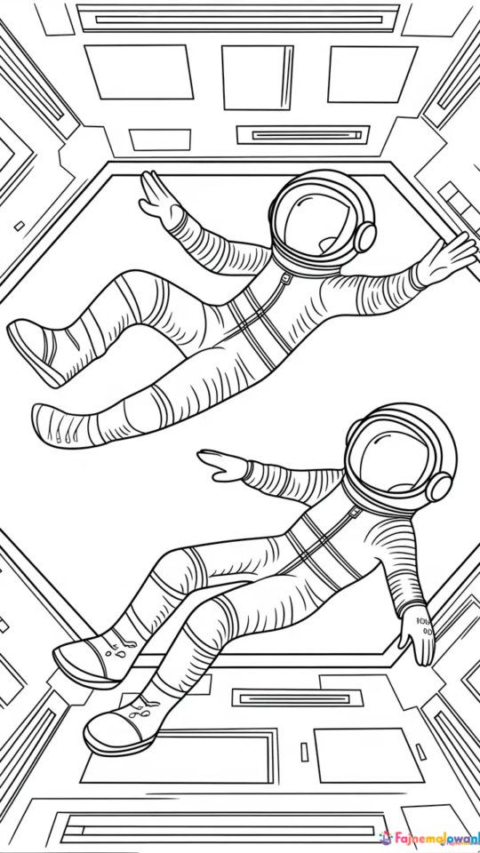 Kolorowanki dla dzieci: Kosmos i Astronauci do druku