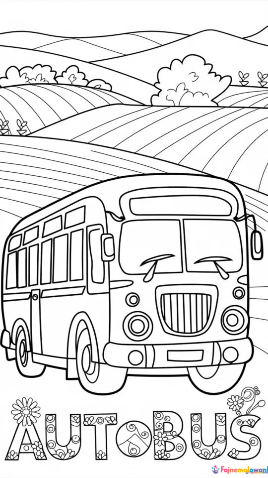 Kolorowanka Litera A: Autobus do Druku dla Dzieci
