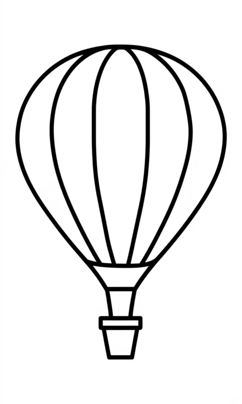 Kolorowanka dla dzieci przedstawiająca balon na gorące powietrze z koszem do pokolorowania - kolorowanki balony