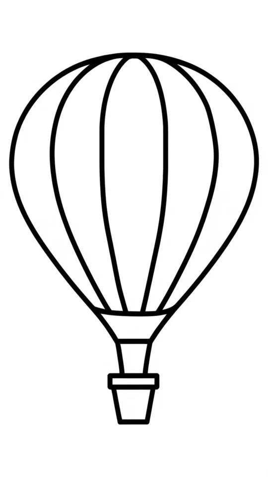 Kolorowanka: Balon unoszący się w chmurach dla dzieci