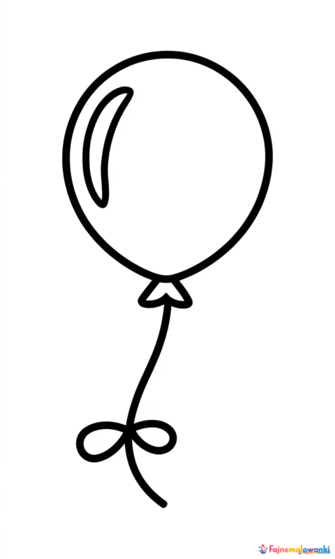 Kolorowanka dla dzieci przedstawiająca prosty balon na sznurku z gwiazdką