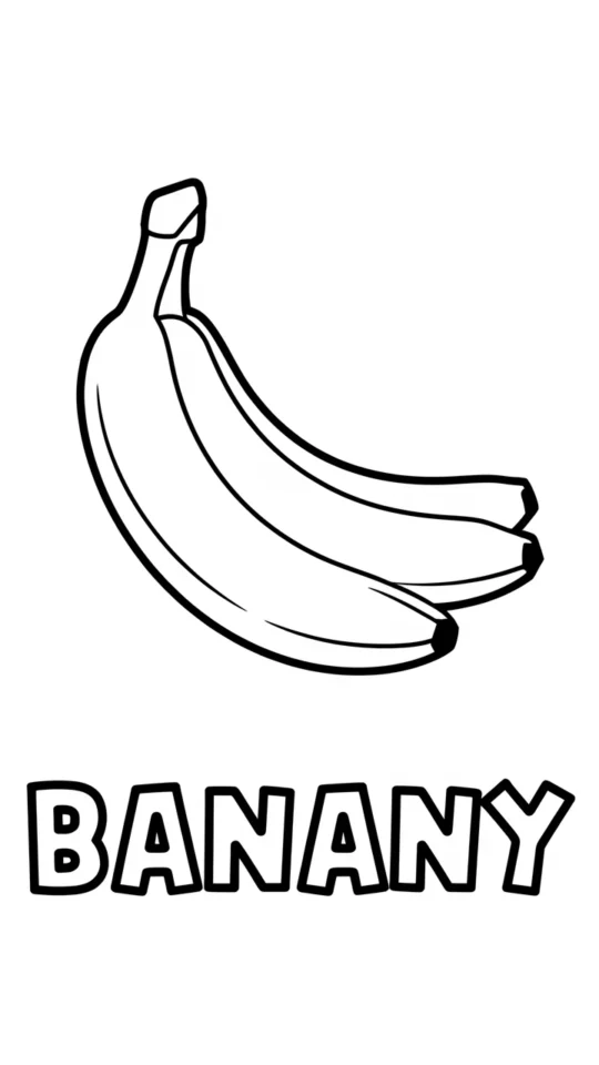 Kolorowanki do druku z bananami dla dzieci do pobrania