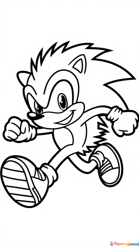 Kolorowanka: Biegnący Sonic – Darmowe Wzory do Druku