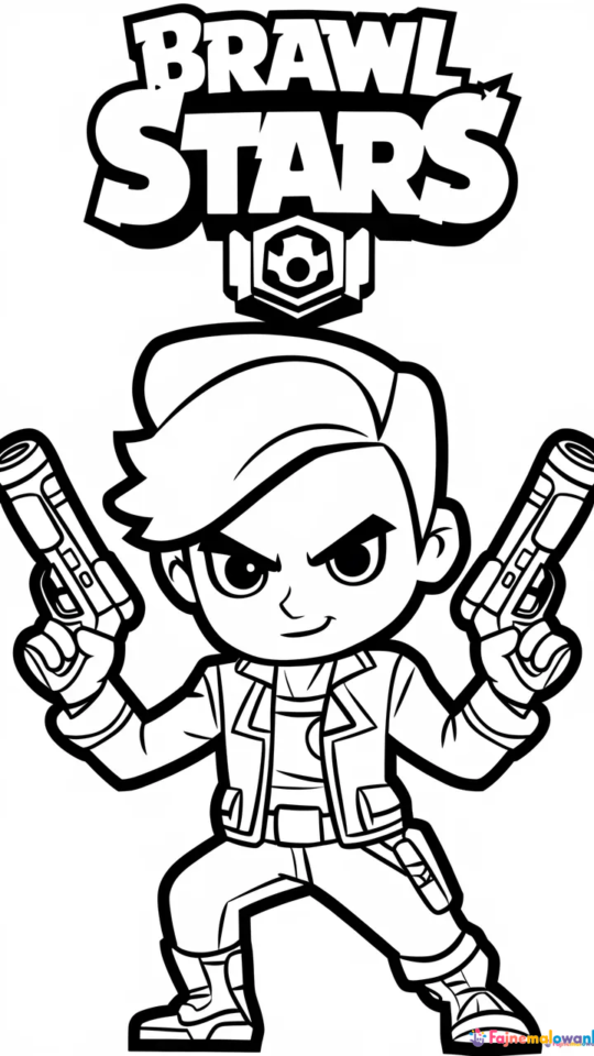 Kolorowanka Brawl Stars: Colt do druku dla dzieci