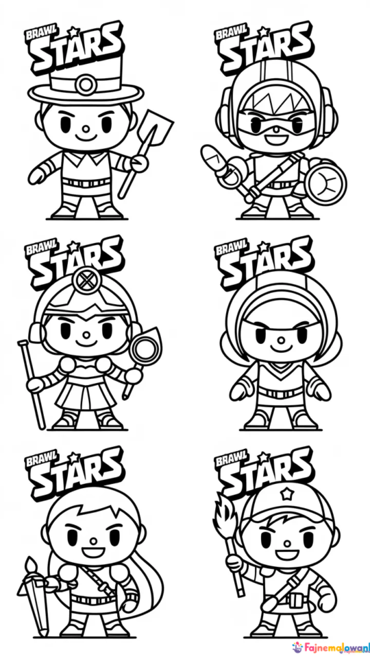 Kolorowanki do druku z postaciami z gry Brawl Stars