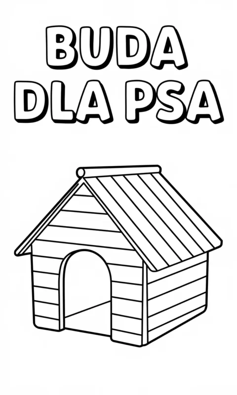 kolorowanka buda dla psa do wydruku