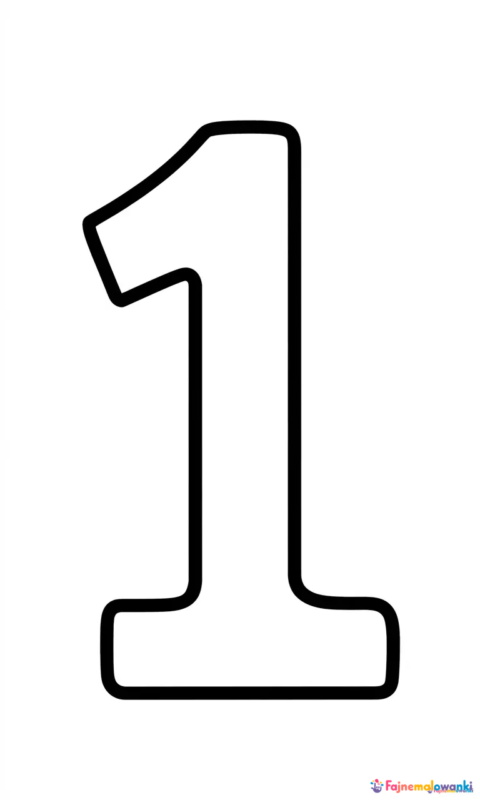 Kolorowanka dla dzieci przedstawiająca cyfrę 1 do nauki liczenia i pokolorowania - kolorowanki cyfry