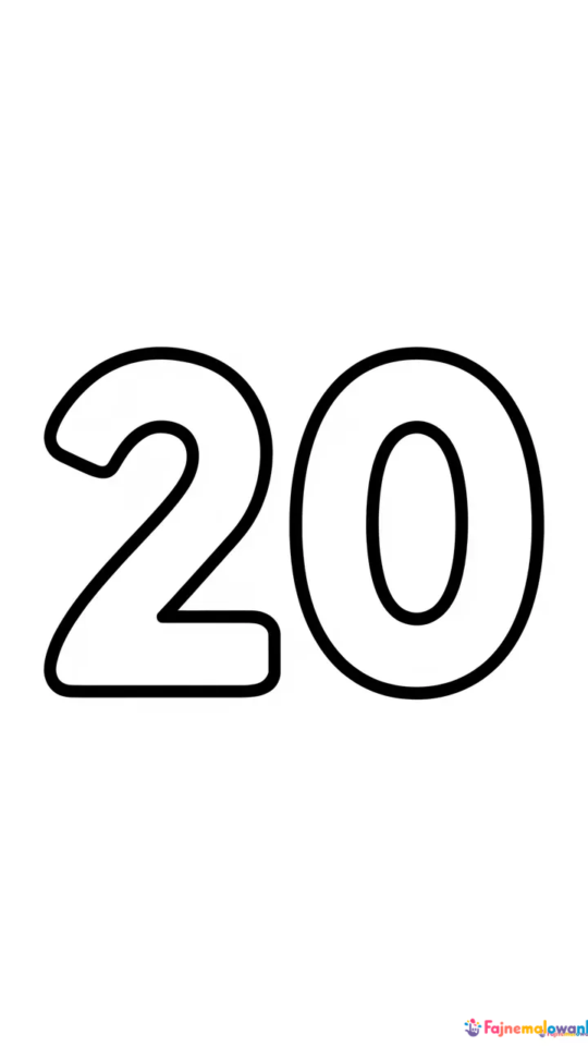Kolorowanki z cyframi od 1 do 20 dla dzieci do druku