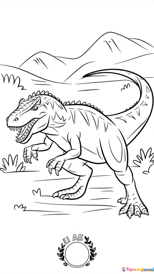 Kolorowanki dla chłopców: Tyranozaur do druku i kolorowania