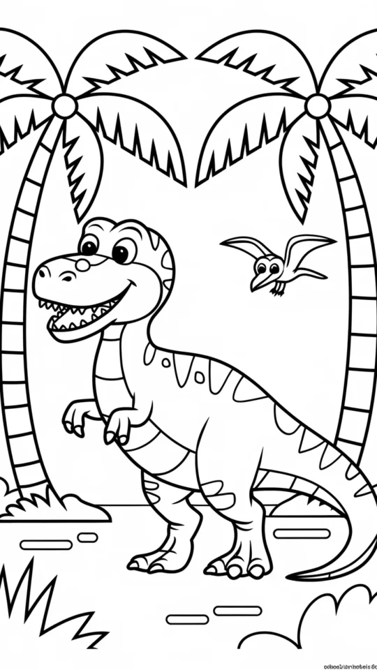 Kolorowanka T-Rex z Parku Jurajskiego dla dzieci do druku