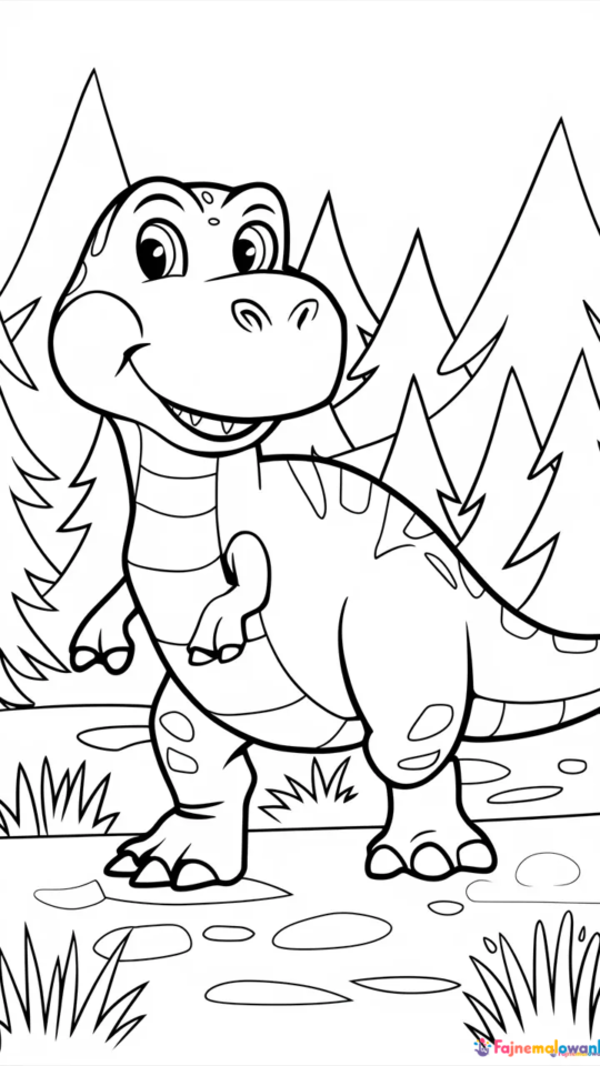Kolorowanki dla chłopców: Dinozaur T-Rex do druku i zabawy