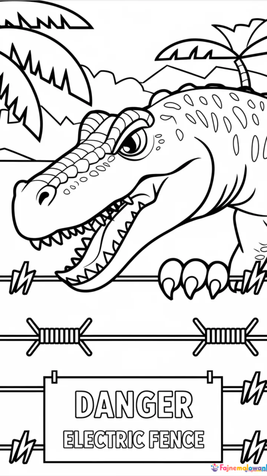 Kolorowanka dinozaury z Jurassic World dla dzieci do druku