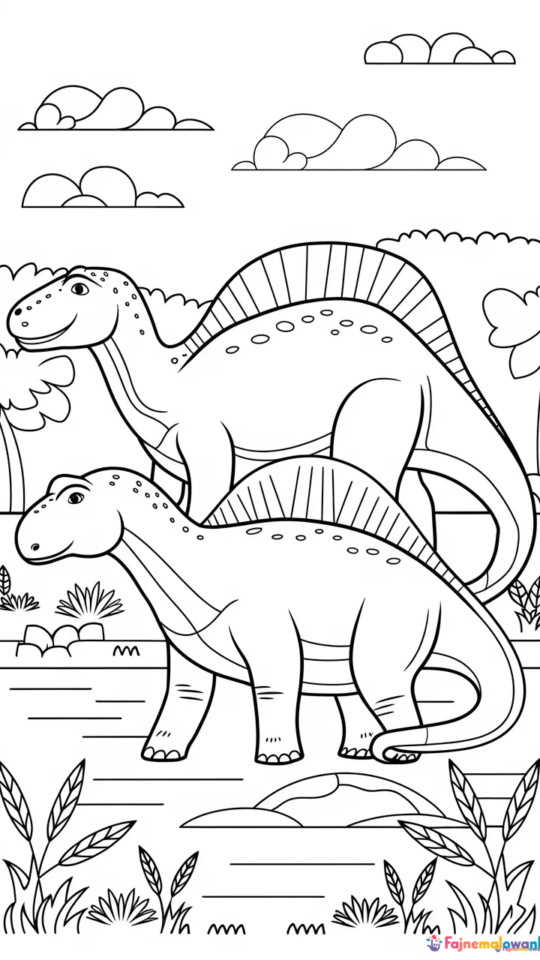 Kolorowanki dinozaurów z Parku Jurajskiego do druku