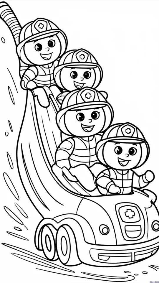 Kolorowanka Umizoomi w Strażackim Wozie do Druku dla Dzieci