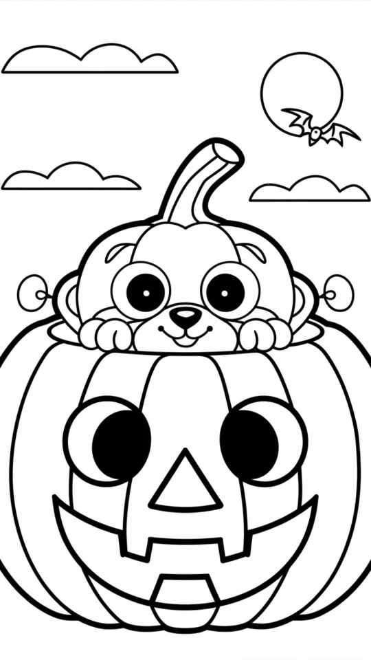 Kolorowanka Halloween z Epoki Lodowcowej dla dzieci