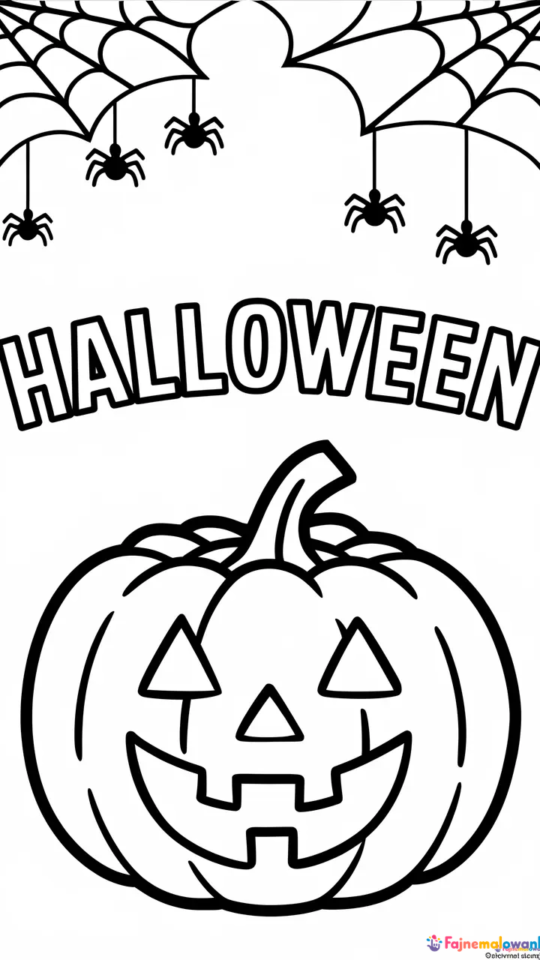 Kolorowanka dla dzieci: Straszne Halloween do druku