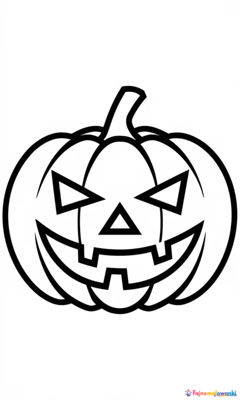 kolorowanka dla dzieci z dynia na halloween do pokolorowania
