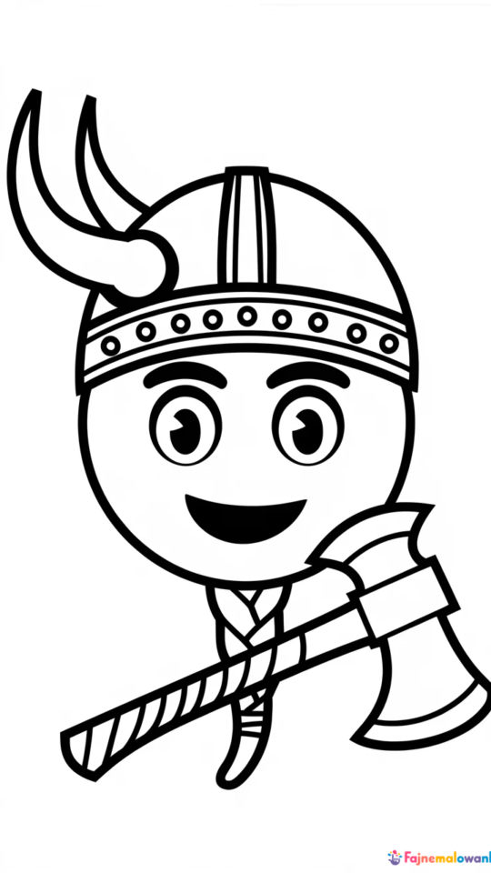 Kolorowanka do druku: Countryball Wiking z Norwegii