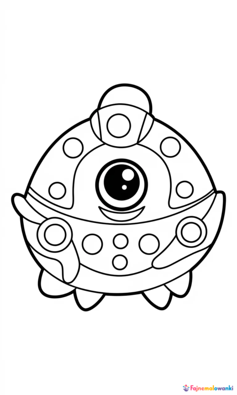 Kolorowanka dla dzieci przedstawiająca uroczą stworka z dużym okiem i okrągłym ciałem do pokolorowania - kolorowanki pokemon