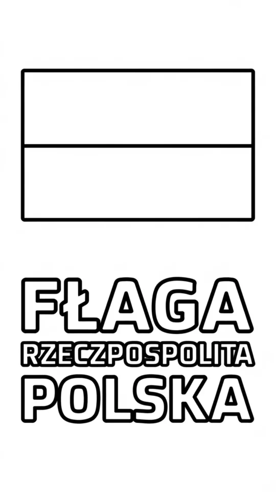 Kolorowanka z flagą Polski dla dzieci do druku i malowania