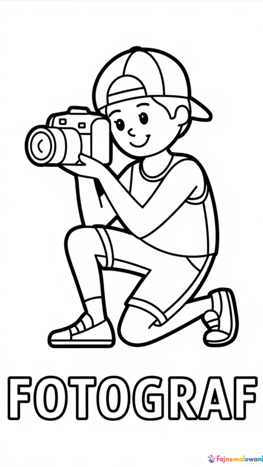 Kolorowanka dla dzieci: Fotograf – Zawody do druku i kolorowania