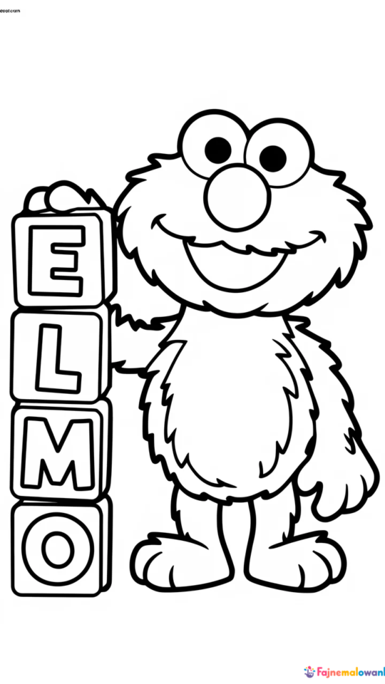 Kolorowanka z Elmo dla dzieci – zabawa i nauka kolorów