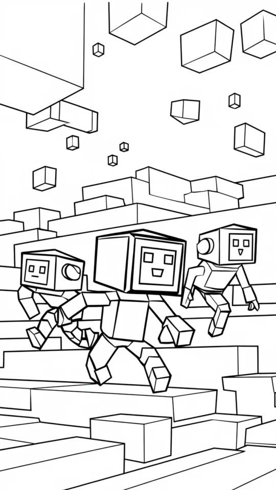 Kolorowanka Minecraft: Enderman i Endermani do Druku dla Dzieci