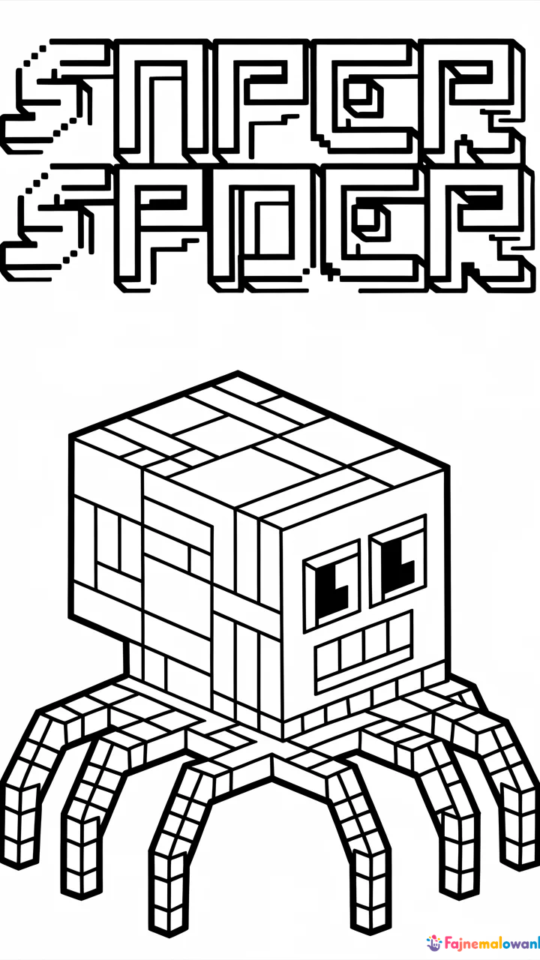 Kolorowanka Minecraft: Pajęczy Świat – Spider Coloring Book