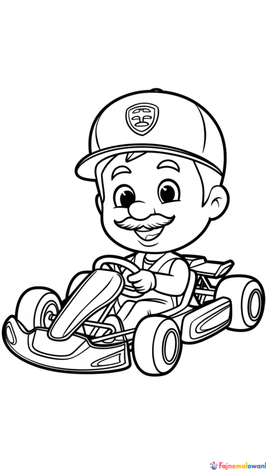 „Kolorowanka do druku: Mario Kart dla dzieci i dorosłych”