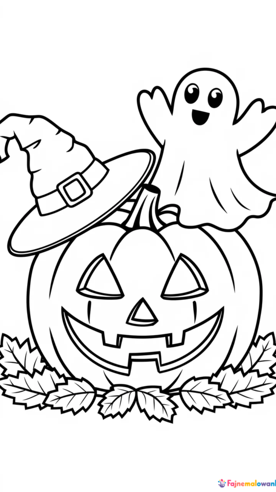 Kolorowanka z dynią na Halloween do druku dla dzieci