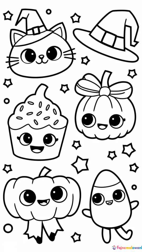 Kolorowanka kawaii do druku dla dzieci – urocze rysunki