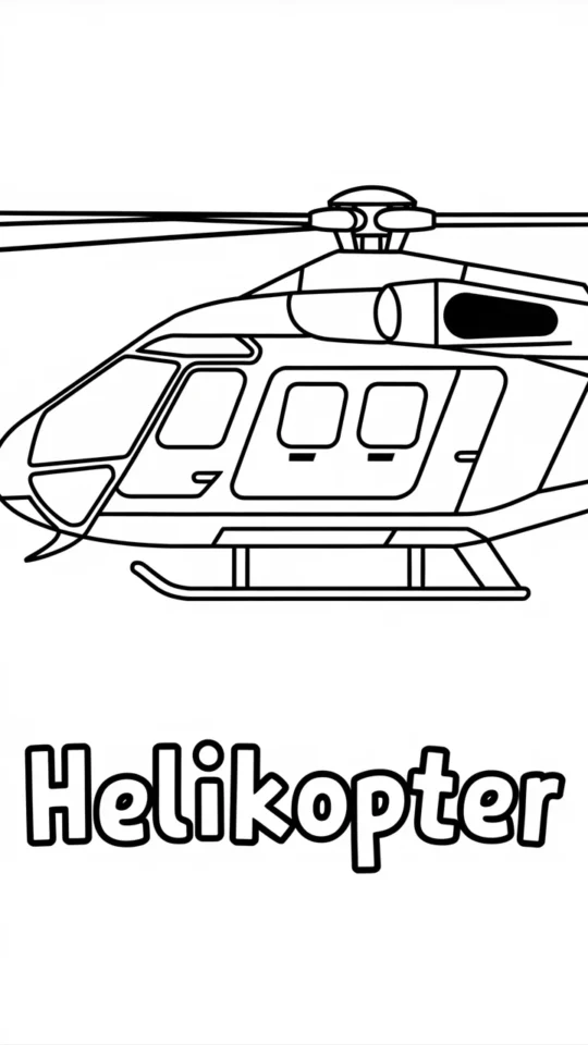 Kolorowanka dla dzieci: Helikopter do druku i malowania