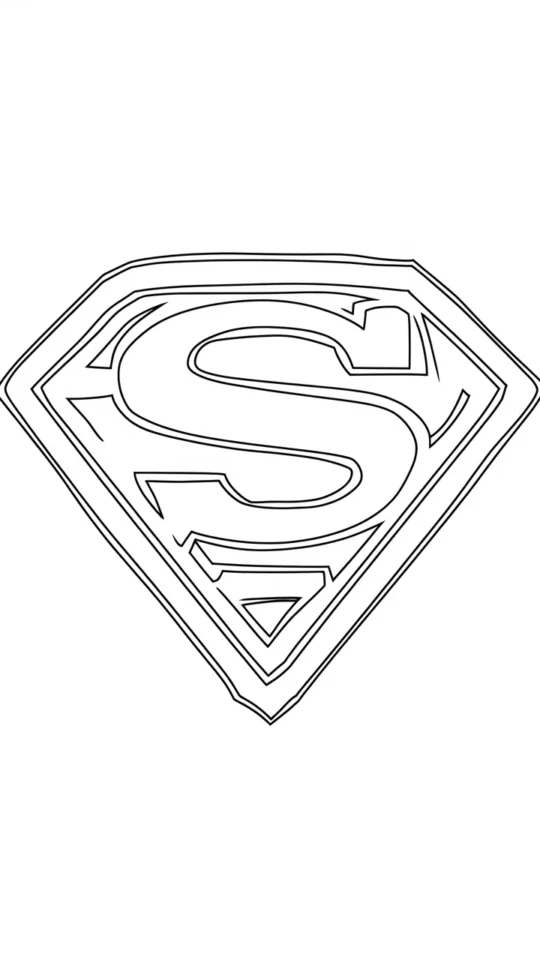 Kolorowanka z Logo Supermana dla Dzieci do Druku