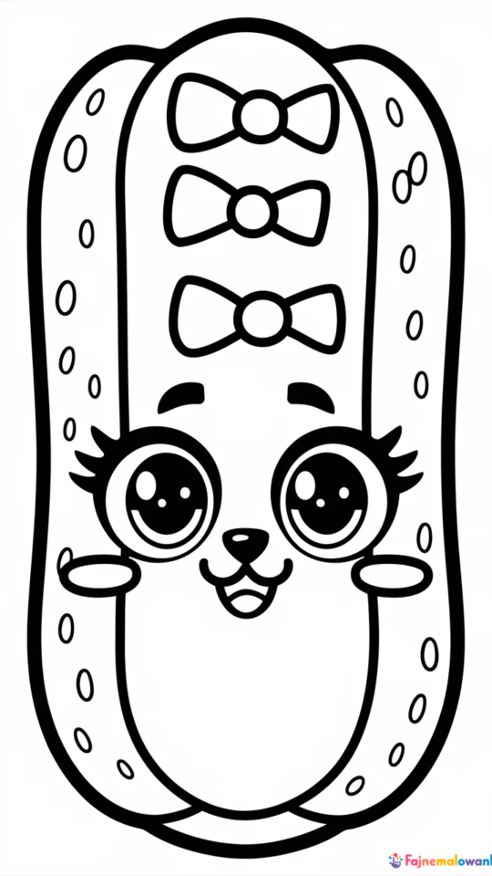 Kolorowanka z Hot Dogiem Haley – Num Noms do Druku i Kolorowania