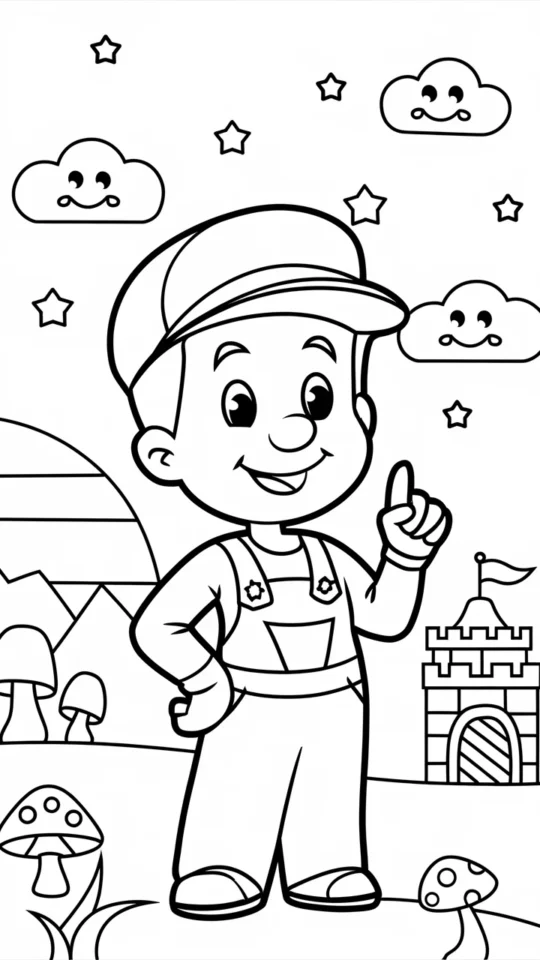 Kolorowanka dla dzieci: Przygody Super Mario do wydruku