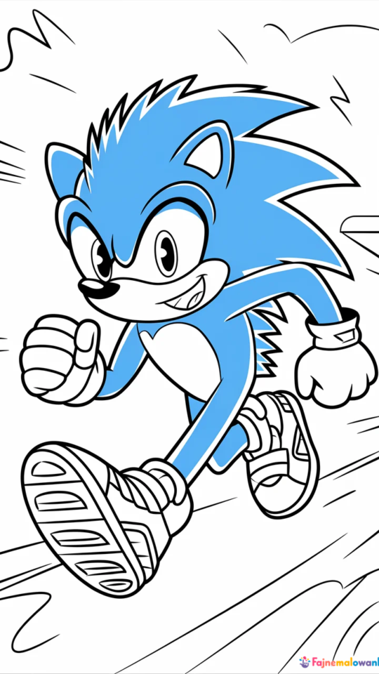 Kolorowanka Sonic dla dzieci do druku – zabawa i nauka