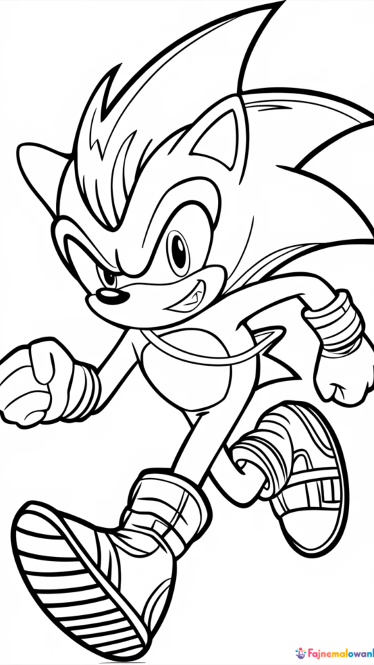 Kolorowanka: Cień Jeż Sonic – Przygodowa Grafika do Druku