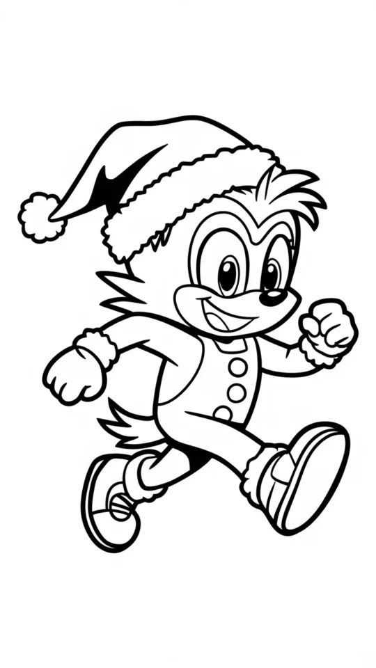 Świąteczna kolorowanka Sonic do druku dla dzieci