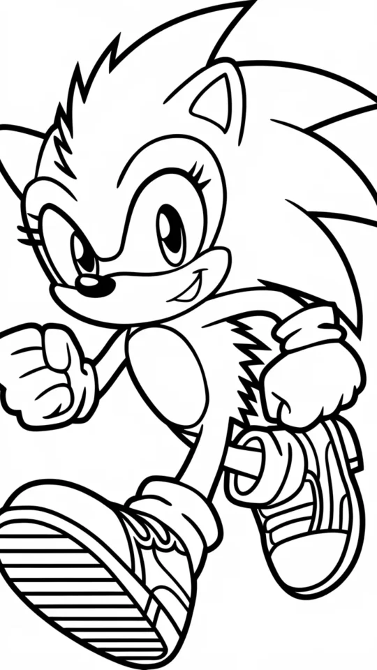 „Darmowa kolorowanka online: Sonic do druku i kolorowania”