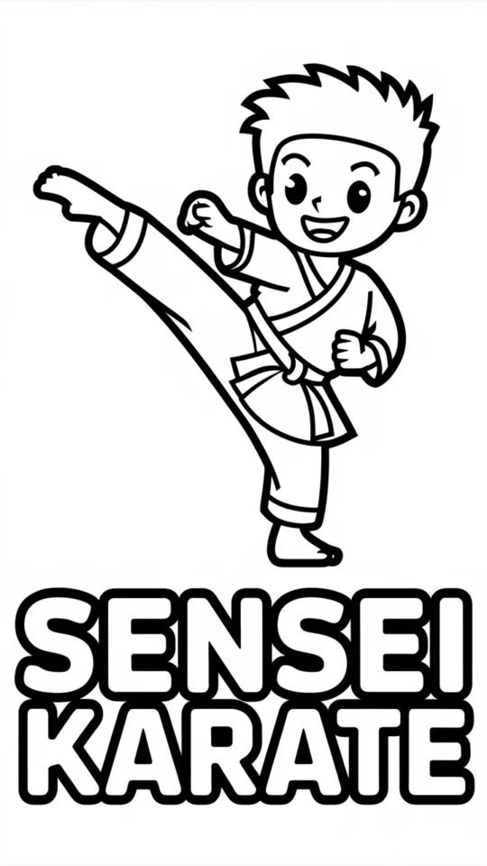 Kolorowanka Sensei Karate dla Dzieci – Zawody i Techniki