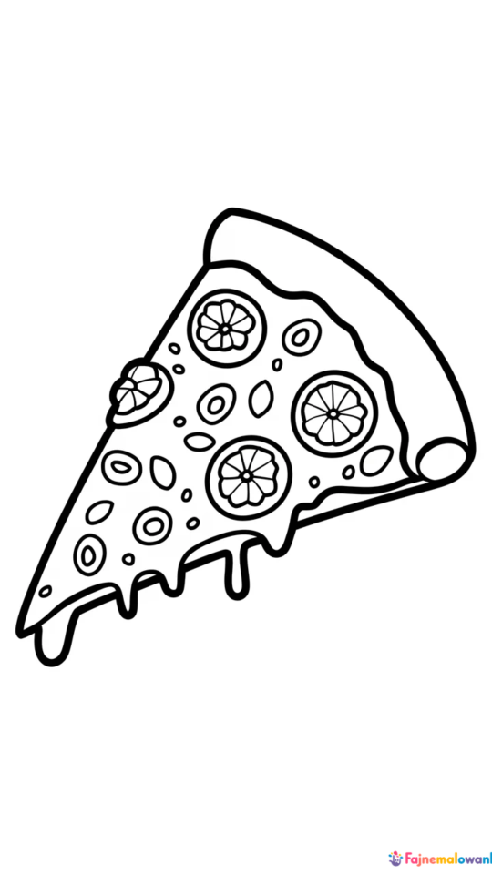 Kolorowanka dla dzieci: kawałek pizzy do pokolorowania