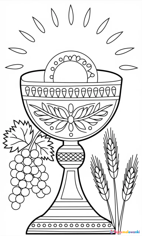 kolorowanka religijna dla dzieci z kielichem