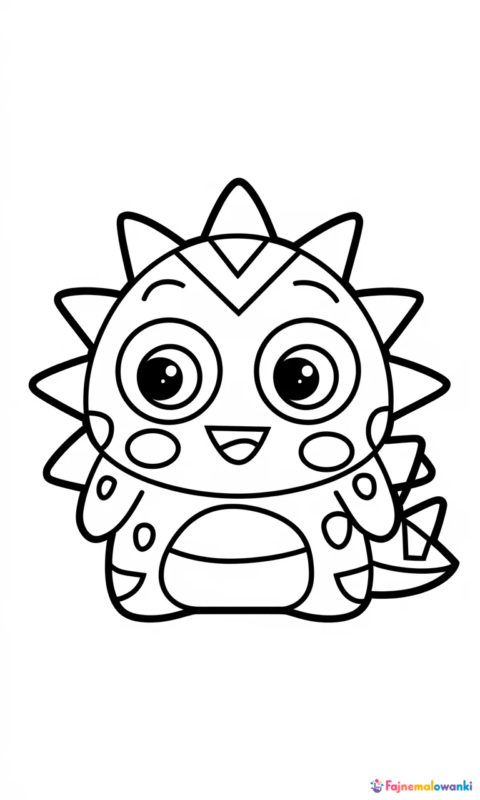 kolorowanka dla dzieci z małym stworkiem o kolczastym ciele i wesołym uśmiechu do pokolorowania - kolorowanki pokemon