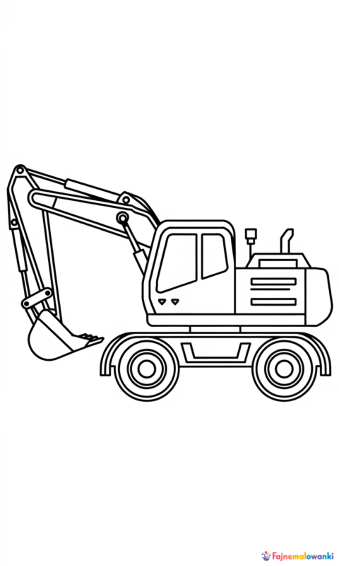 Kolorowanka koparka budowlana dla dzieci