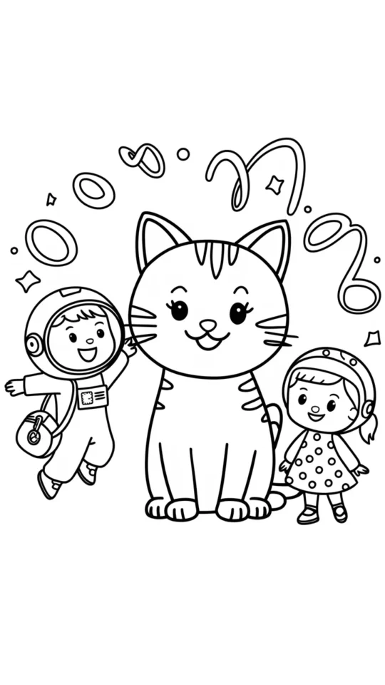 Kolorowanka Umizoomi z Kotkiem do Druku dla Dzieci