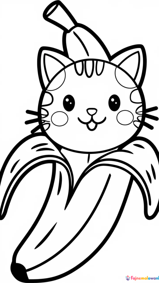 Słodki kotek kawaii – kolorowanka do druku dla dzieci