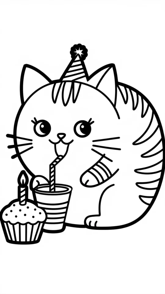 Kolorowanka z Bubble Tea i Pusheen dla miłośników kotów i napojów