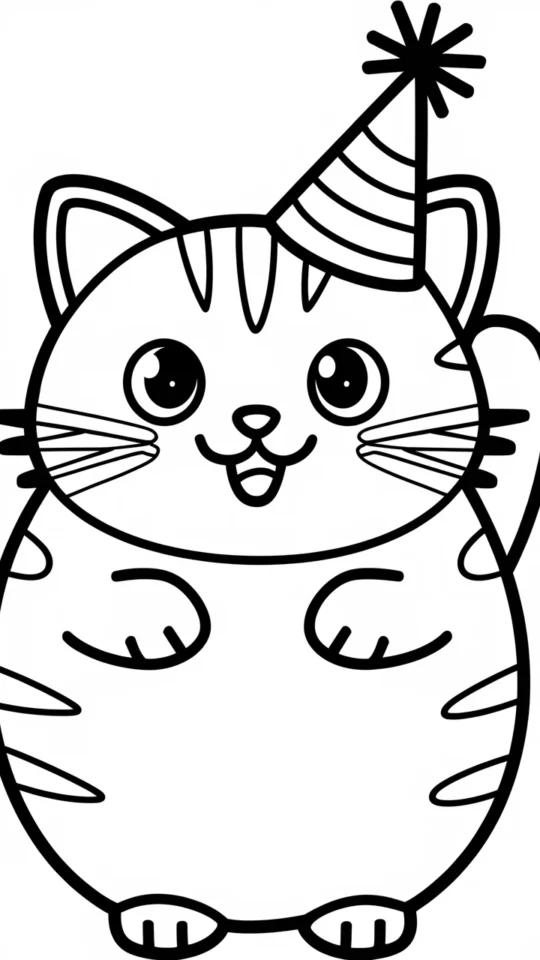 Kolorowanka z Pusheen jedzącą pizzę dla dzieci i dorosłych
